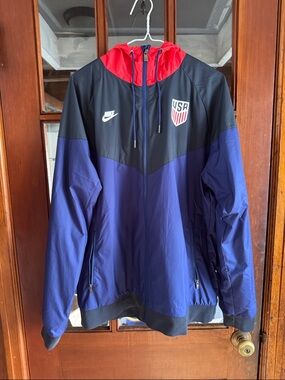 Nike Red/Black/Blue USA Hooded Windbreaker